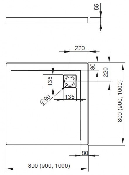 Radaway Argos C brodzik kwadratowy płaski 100x100 4AC1010-01