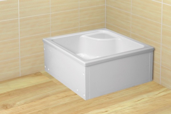Radaway Naxos C brodzik kwadratowy głęboki z siedziskiem na podstawie styropianowej 80x80 SNC8841-28
