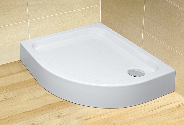 Radaway Siros E Compact brodzik półokrągły asymetryczny na podstawie styropianowej ze zintegrowaną obudową 90x80 lewy SBE8917-1L