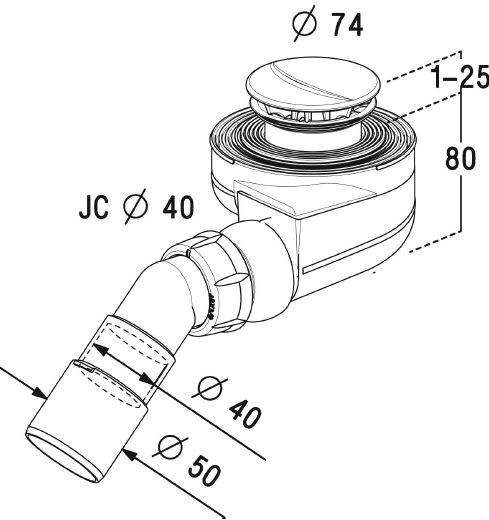 Radaway Turboflow syfon brodzikowy 50 chrom 023-TB50P