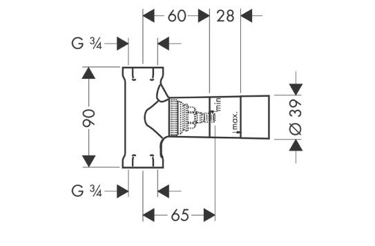 Hansgrohe zawór odcinający DN20 element podtynkowy 15970180