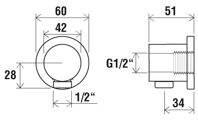 Ravak przyłącze katowe węża chrom 701.00 X07P004
