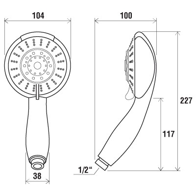 Ravak słuchawka prysznicowa owalna 5-funkcyjna 952.00 X07P008