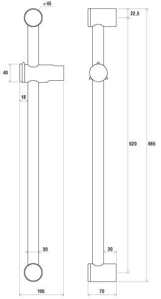 Ravak drążek prysznicowy 60 cm 972.00 X07P012