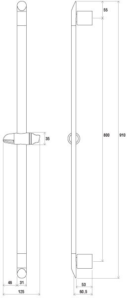 Ravak drążek prysznicowy 90 cm 973.00 X07P014