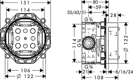 Hansgrohe iBox universal zestaw podtynkowy 01800180