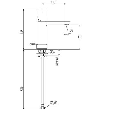 Tres Loft bateria umywalkowa perlator chrom 200.103.02
