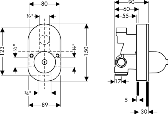 Hansgrohe zestaw podtynkowy do baterii wannowej podtynkowej 31741180