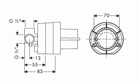 Hansgrohe zestaw podtynkowy do baterii prysznicowej podtynkowej 13620180