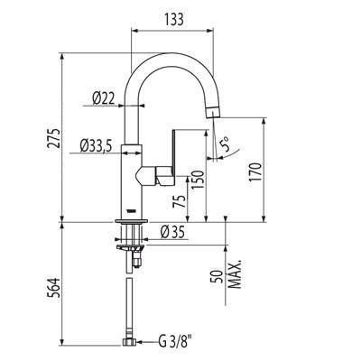 Tres Loft bateria umywalkowa chrom 200.205.04