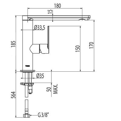 Tres Loft bateria umywalkowa chrom 200.205.01