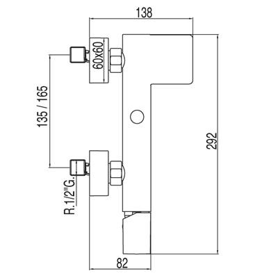 Tres Loft bateria wannowa z zestawem chrom 200.170.01
