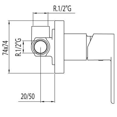 Tres Loft bateria podtynkowa natryskowa chrom 200.177.01