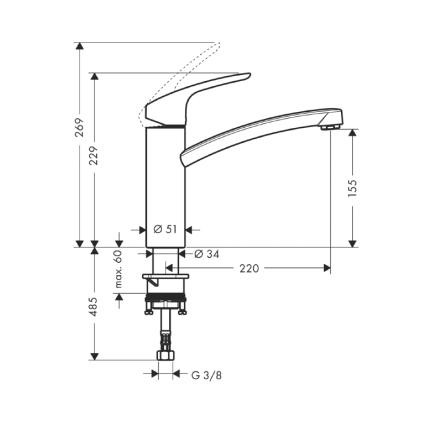 Hansgrohe Focus E2 bateria kuchenna zlewozmywakowa chrom 31806000