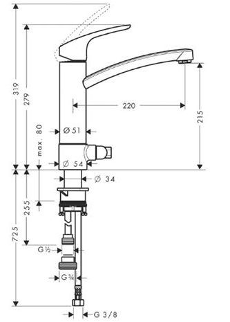 Hansgrohe Focus E2 bateria kuchenna zlewozmywakowa z zaworem do pralki/zmywarki chrom 31803000
