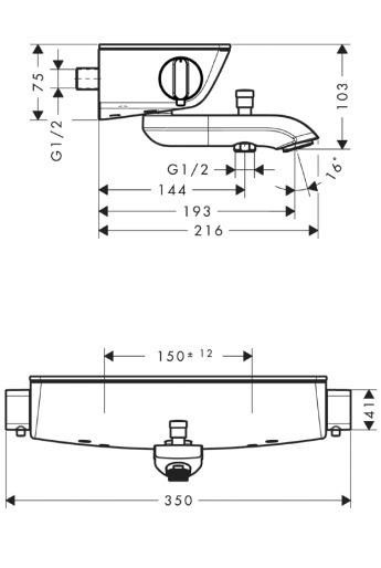 Hansgrohe Ecostat Select bateria wannowa ścienna termostatyczna biały/chrom 13141400