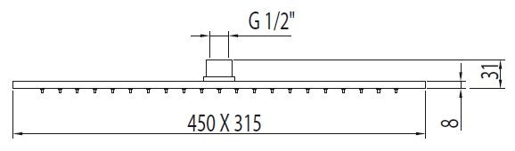 Tres głowica natryskowa 45x31,5 mosiężna chrom 299.632.03