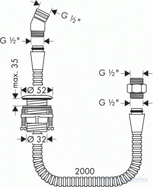 Hansgrohe uchwyt prysznicowy z prowadnicą węża na brzeg wanny chrom 28307000
