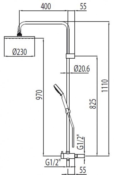 Tres Eco-Term zestaw natryskowy do baterii podtynkowej chrom 061.635.05