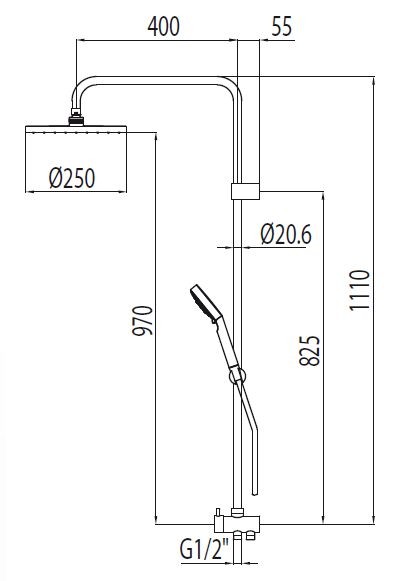 Tres zestaw natryskowy do baterii natynkowej chrom 1.61.214