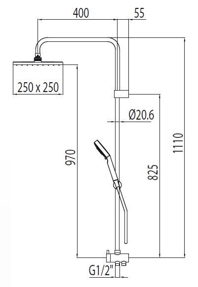 Tres zestaw natryskowy do baterii natynkowej chrom 061.635.06