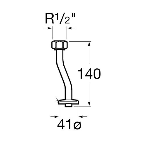 Roca Sprint-N rurka zasilająca do zaworu ciśnieniowego do pisuaru z dopływem z góry chrom A5A9317C00
