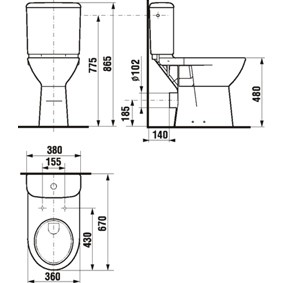 Roca Dostępna Łazienka muszla kompaktowa odpływ poziomy A342236000