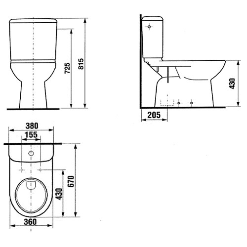 Roca Dostępna Łazienka muszla kompaktowa odpływ pionowy A342237000