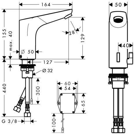 Hansgrohe Focus Electronic bateria umywalkowa na podczerwień zasilana baterią 6V chrom 31171000