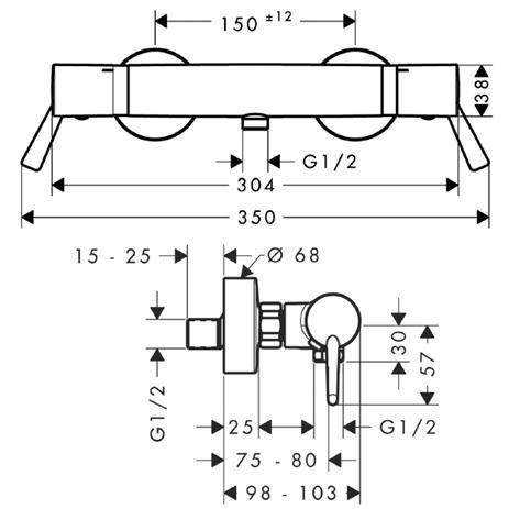 Hansgrohe Ecostat Comfort Care bateria prysznicowa ścienna termostatyczna chrom 13117000