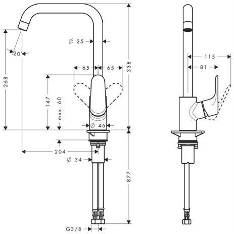 Hansgrohe Focus E2 bateria kuchenna zlewozmywakowa z obrotową wylewką stalowy 31820800