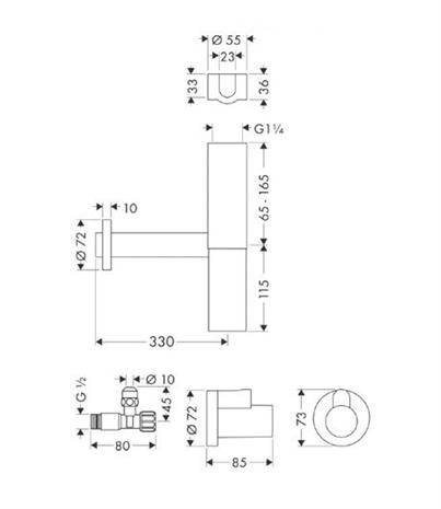 Hansgrohe Flowstar syfon umywalkowy ozdobny z zaworkami chrom 52120000
