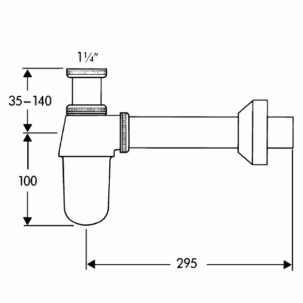 Hansgrohe syfon umywalkowy butelkowy duży chrom 52010000