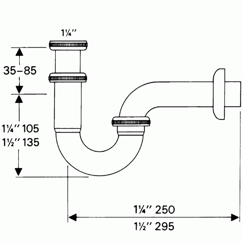 Hansgrohe U syfon umywalkowy rurowy chrom 53002000