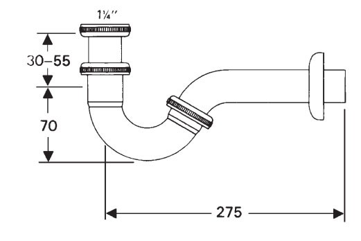 Hansgrohe U syfon bidetowy rurowy chrom 55237000