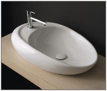 Scarabeo Moai umywalka nablatowa z otworem 71x46 8602