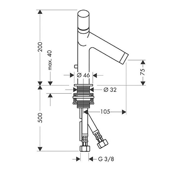 Axor Starck dwuuchwytowa bateria umywalkowa z korkiem chrom 10030000