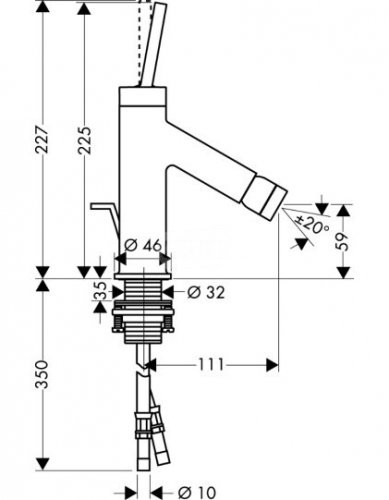 Axor Starck bateria bidetowa chrom 10211000