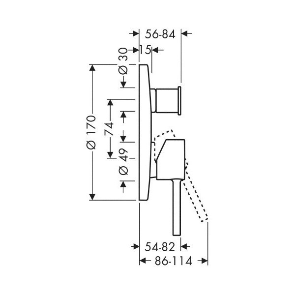 Axor Starck bateria wannowo-prysznicowa podtynkowa chrom 10418000