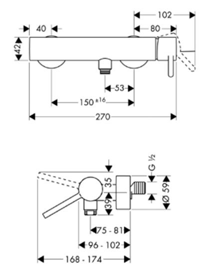 Axor Starck bateria prysznicowa ścienna chrom 10611000