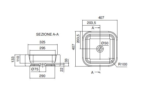 Scarabeo Next 40 umywalka stawiana na blat 40,7x40,7 8306