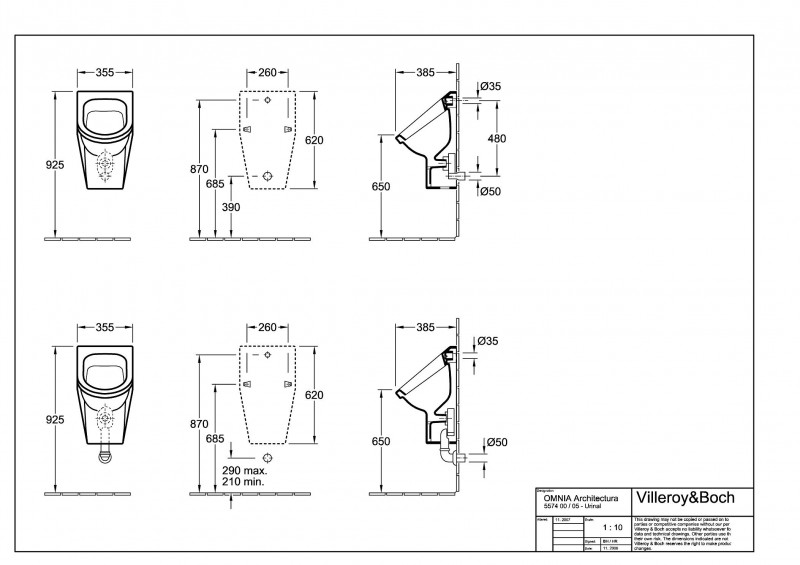 Villeroy&Boch Omnia Architectura pisuar biały weiss alpin ceramicplus 557400R1