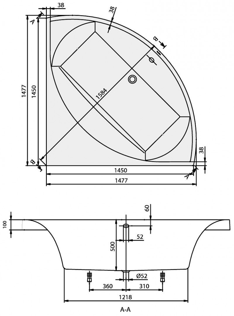 Villeroy&Boch Squaro wanna narożna 145x145 biała weiss alpin UBQ 145 SQR 3V-01