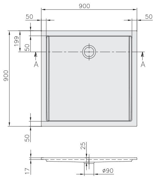Villeroy&Boch Futurion Flat brodzik kwadratowy 90x90 biały weiss alpin UDQ 0900 FFL 1V-01