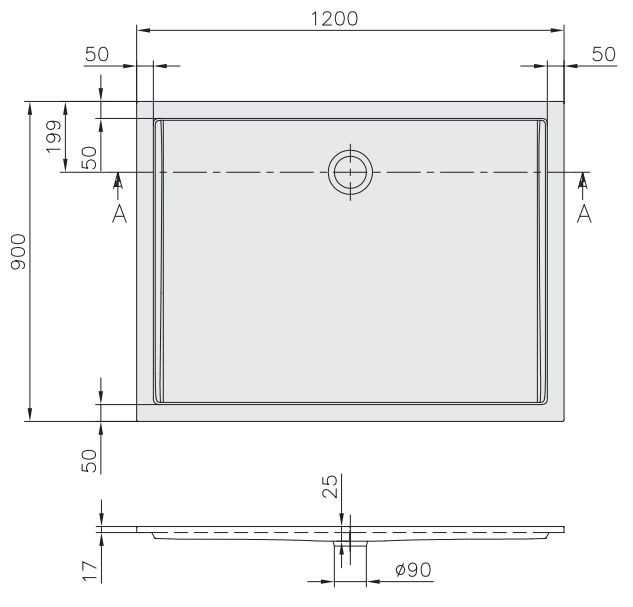 Villeroy&Boch Futurion Flat brodzik prostokątny 120x90 biały weiss alpin UDQ 1290 FFL 2V-01