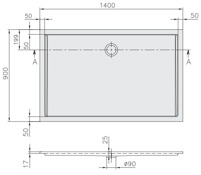 Villeroy&Boch Futurion Flat brodzik prostokątny 140x90 biały weiss alpin UDQ 1490 FFL 2V-01