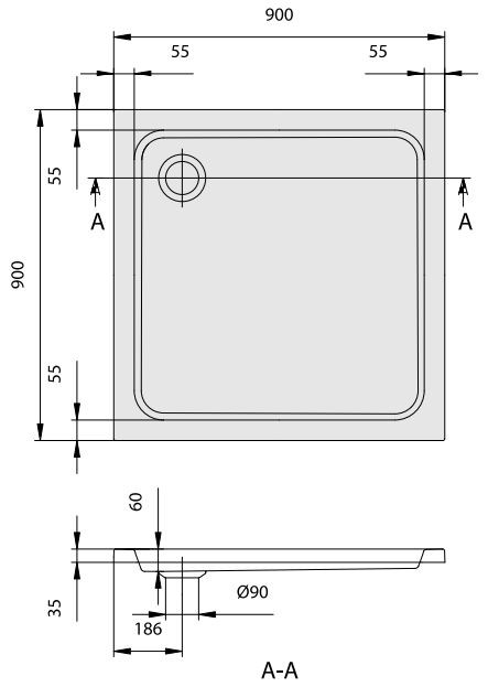 Villeroy&Boch O.Novo brodzik kwadratowy 90x90 biały weiss alpin UDA 0906 DEN 1V-01