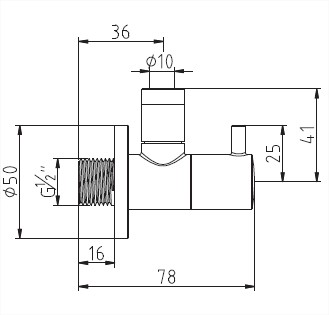Kludi zawór kątowy z głowicą ceramiczną chrom 1584505-00