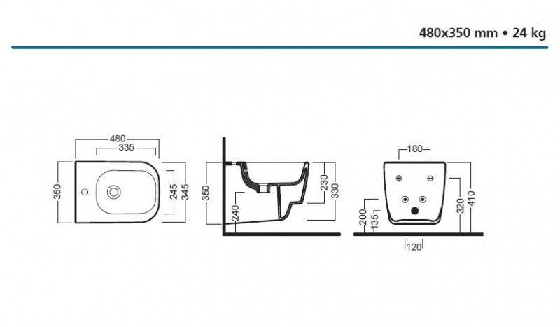 Hatria Fusion Q 48 bidet wiszący biały YXJ8