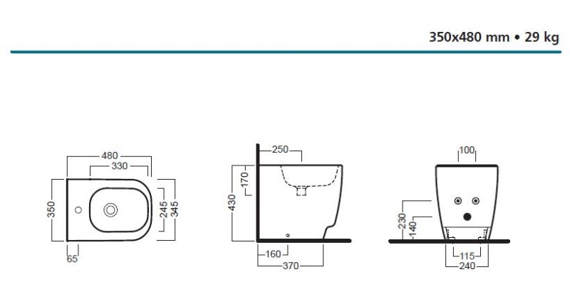 Hatria Fusion Q 48 bidet stojący biały YXC9